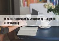 美国msb区块链牌照公司哪家好一点[美国区块链项目]