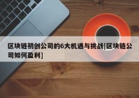 区块链初创公司的6大机遇与挑战[区块链公司如何盈利]